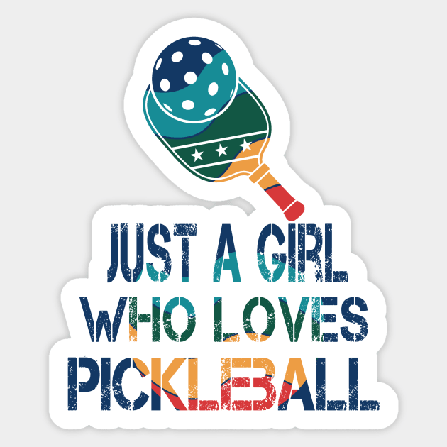 Pickleball women rainbow Sticker by Positively Petal Perfect 